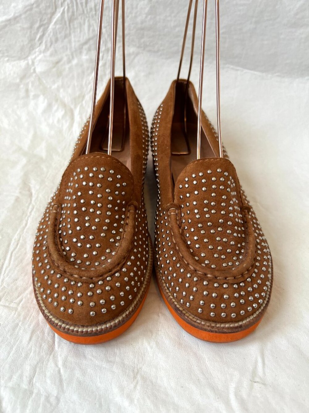 Jeffrey Campbell shoes Dorm size 8 womens   brown suede studded orange moc - Picture 2 of 14